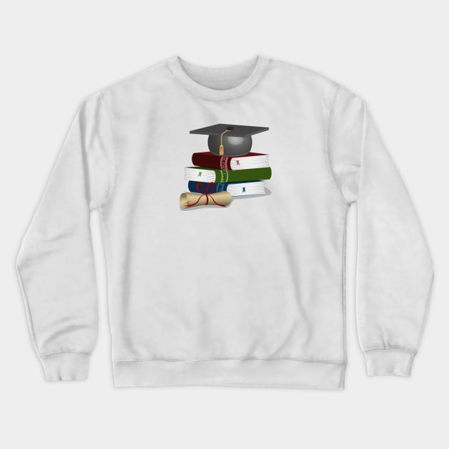 Degree And Books Crewneck Sweatshirt by Designoholic